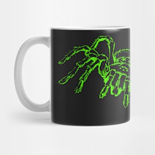 Spider - Neon Green Spider Tarantula - Black Mug